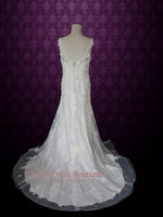 2 Piece Vintage Style Floral Lace Wedding Dress GRISELLE
