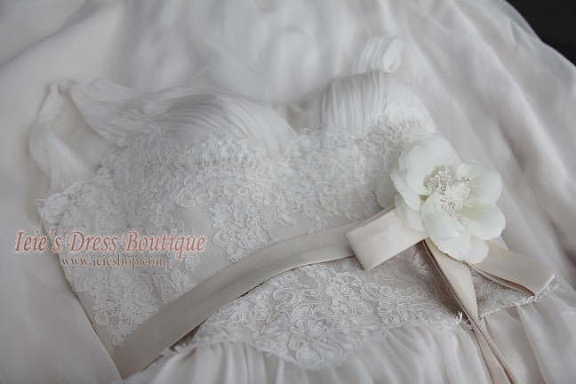 V Neck Silk Chiffon Grecian Beach Wedding Dress | Annmarie