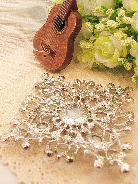 Square Crystal Wedding Dress Brooch