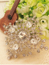 Square Crystal Wedding Dress Brooch