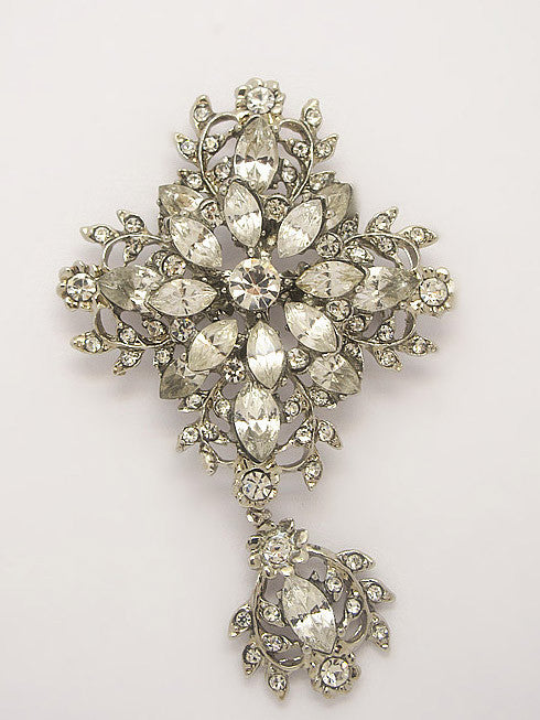 Crystal Jeweled Wedding Brooch