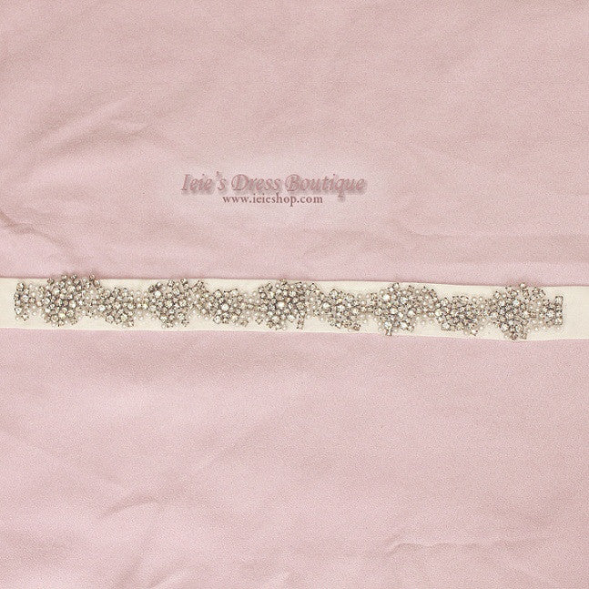 Jeweled Crystal Bridal Sash with Rhinestones