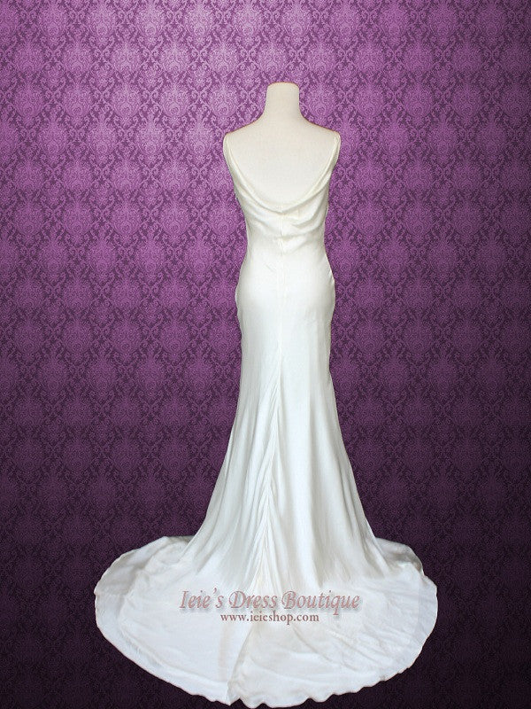 Retro Hollywood Vintage Style Cowl Neck Silk Wedding Gown RITA