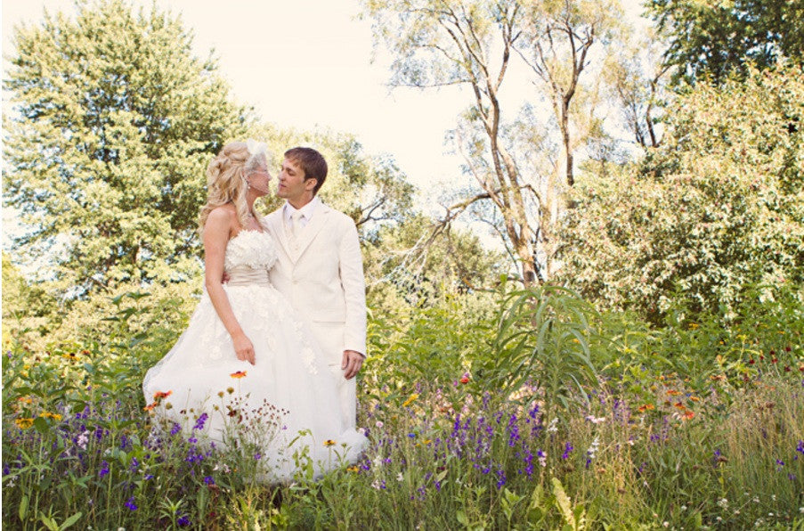 Retro Vintage Style Tea Length Strapless Wedding Dress LYDIA