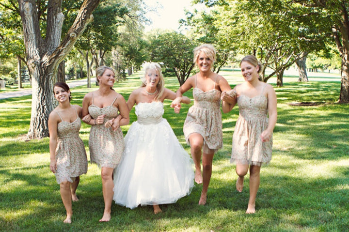 Retro Vintage Style Tea Length Strapless Wedding Dress LYDIA