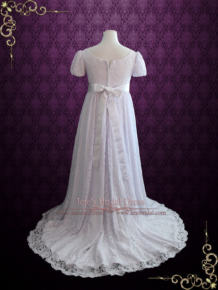 Bridgeton Regency Style Empire Waist Lace Wedding Dress HARRIET