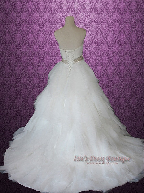 Strapless Sweetheart Ball Gown Wedding Dress with Tiered Skirt LESLIE