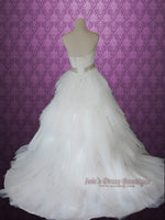Strapless Sweetheart Ball Gown Wedding Dress with Tiered Skirt LESLIE
