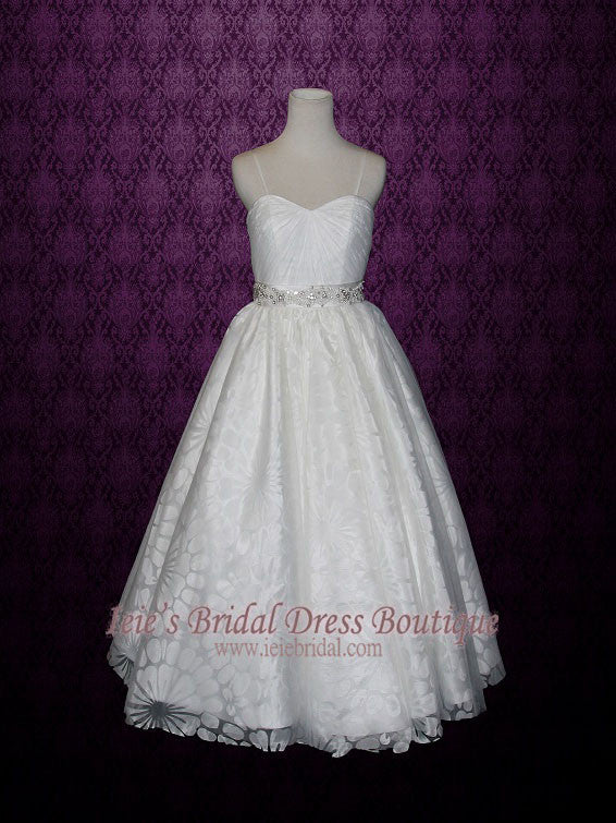 Petite Size 6 Ball Gown Wedding Dress with Thin Straps HANNAH