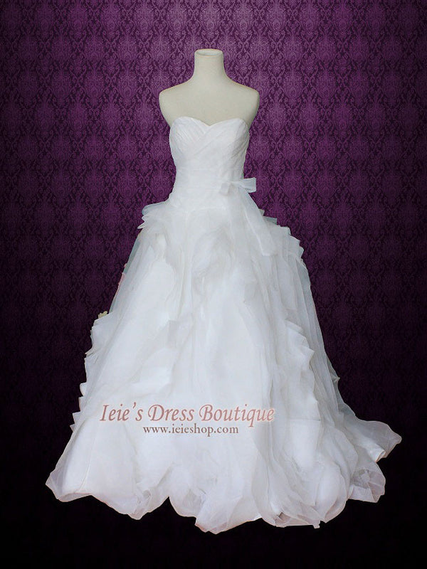 Strapless Organza Ruffle Ball Gown Wedding Dress CHANELL