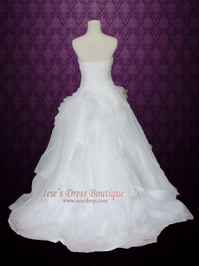 Strapless Organza Ruffle Ball Gown Wedding Dress CHANELL