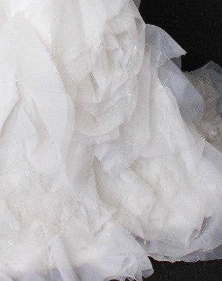 Strapless Organza Ruffles Mermaid Fit and Flare Wedding Dress | Cecilia