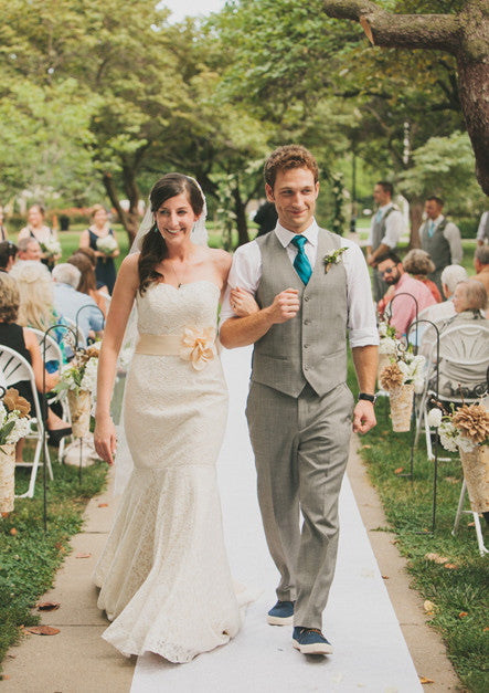 Vintage Inspired Strapless Cotton Lace Mermaid Wedding Dress | Angelina