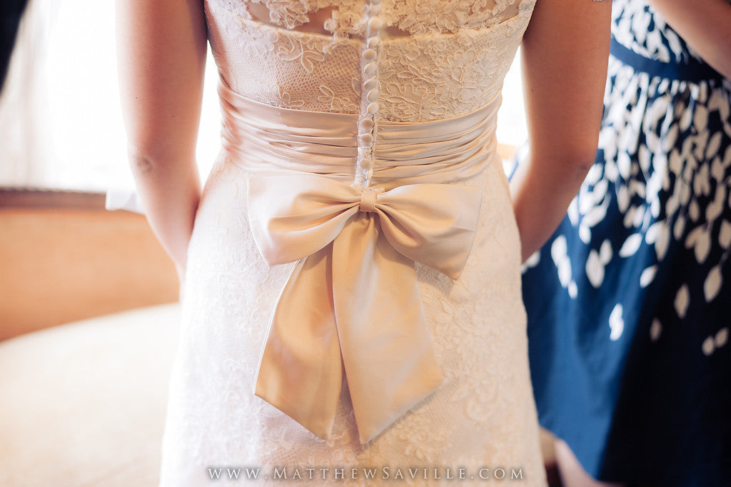 Modest Lace Wedding Dress with Short Sleeves STACEY