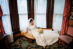 Modest Lace Wedding Dress with Short Sleeves STACEY