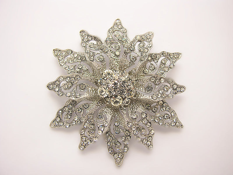 Crystal Flower Wedding Bridal Fashion Brooch