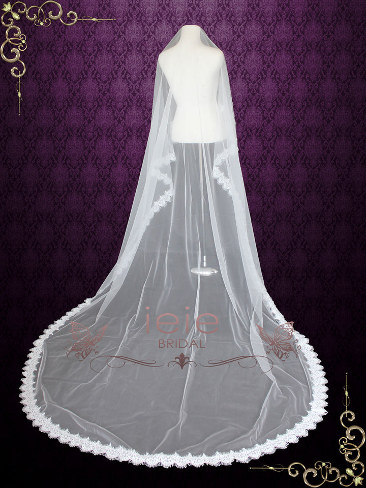 Long Cathedral and Chapel Length Veil with Eyelash Edge VG1009