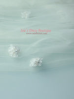 Two Tier Fingertip Lace Bridal Wedding Veil with Flower Applique VG1017