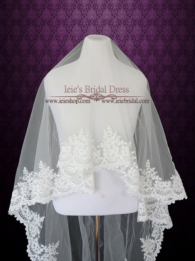 Cathedral Length Lace Mantilla Wedding Bridal Veil VG1019