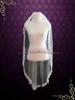 Short Fingertip Bridal Veil with Eyelash Lace Edge VG1055