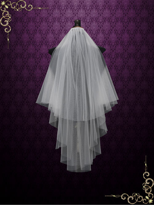 Plain Two Layers Fingertip Wedding Veil VG1068