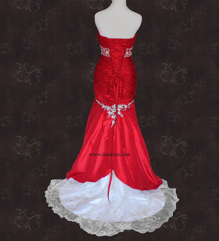 Strapless Red Mermaid Wedding Dress OLIVIA