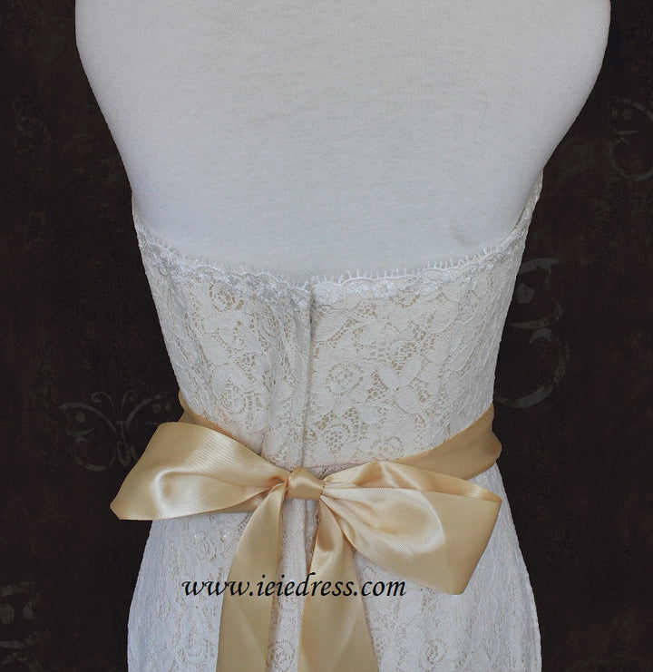 Strapless Cotton Lace Mermaid Wedding Dress | Angela