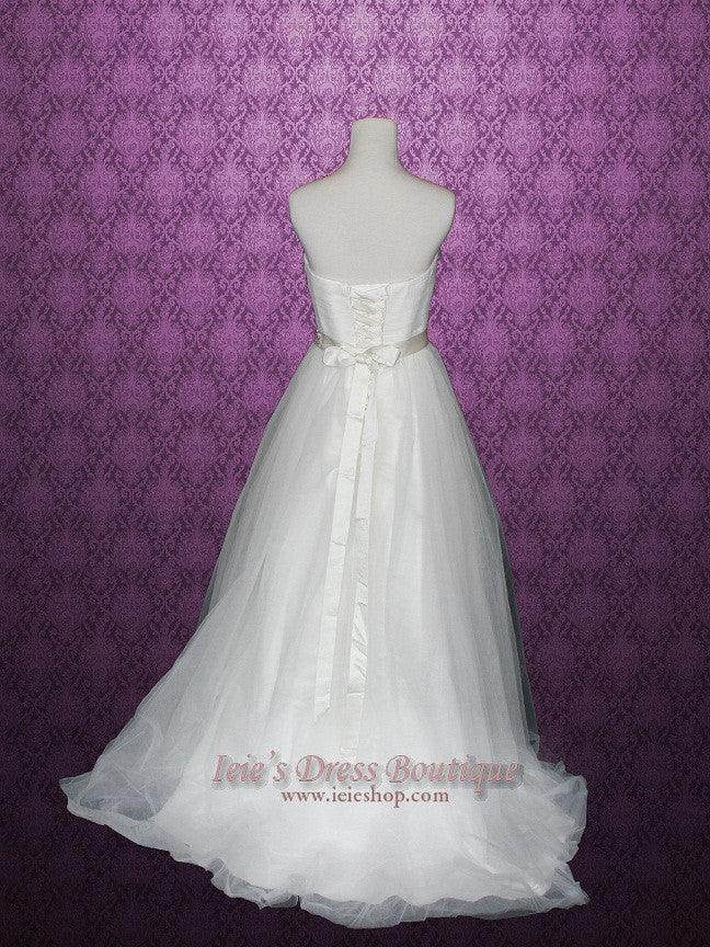 Simple Strapless Tulle Wedding Dress CINDY