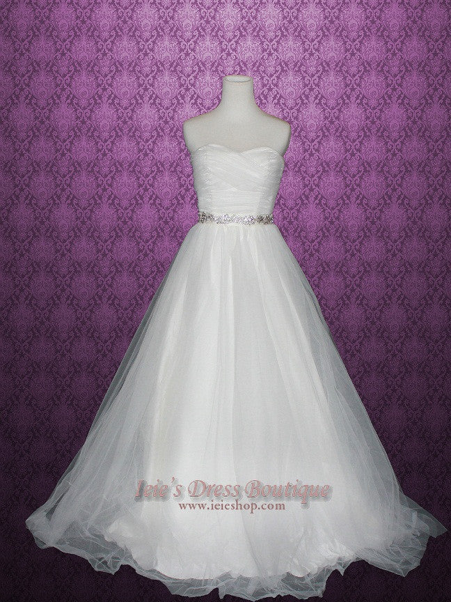 Simple Strapless Tulle Wedding Dress CINDY