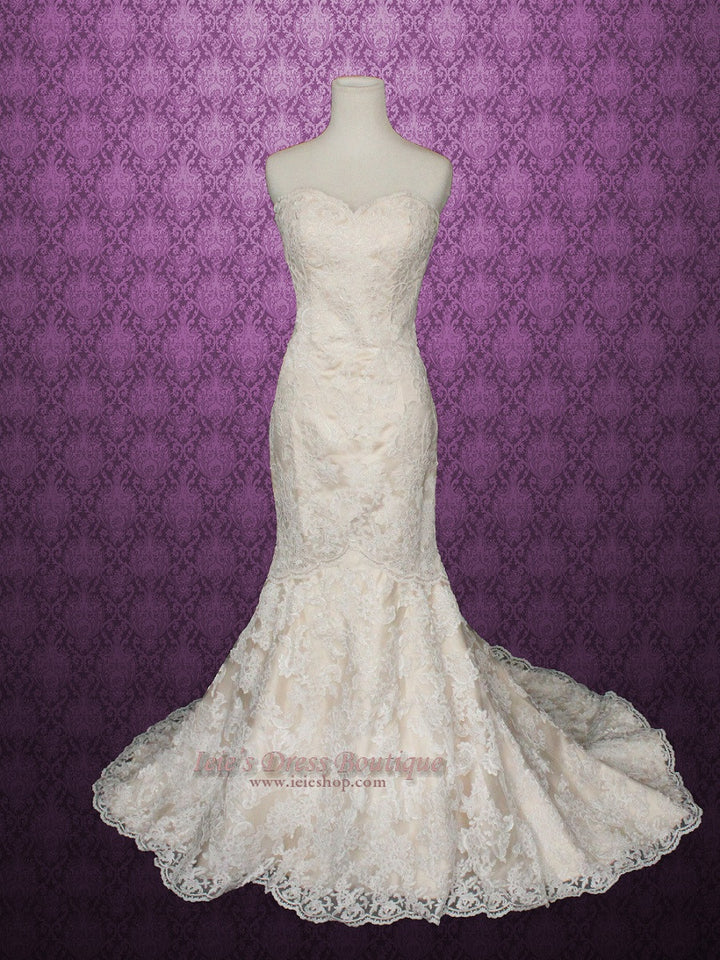 Strapless Sweetheart Lace Mermaid Wedding Gown MONA