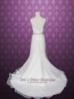 Strapless Organza Mermaid Wedding Gown with Jeweled Belt