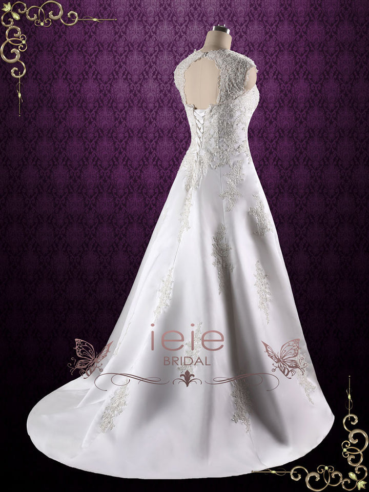 A-Line Lace Wedding Dress with Keyhole Corset Back Sue Size 16 / Other / Add Beadings A-Line Lace Wedding Dress with Keyhole Corset Back Sue Size 16 / Other / Add Beadings
