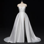 Strapless Satin Wedding Dress with Side Slit DAYNA