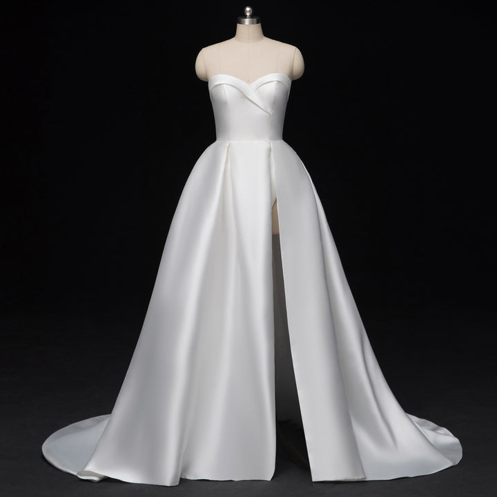 Strapless Satin Wedding Dress with Side Slit DAYNA