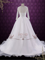 Ball Gown Style Lace Wedding Dress with Sleeves | Corina