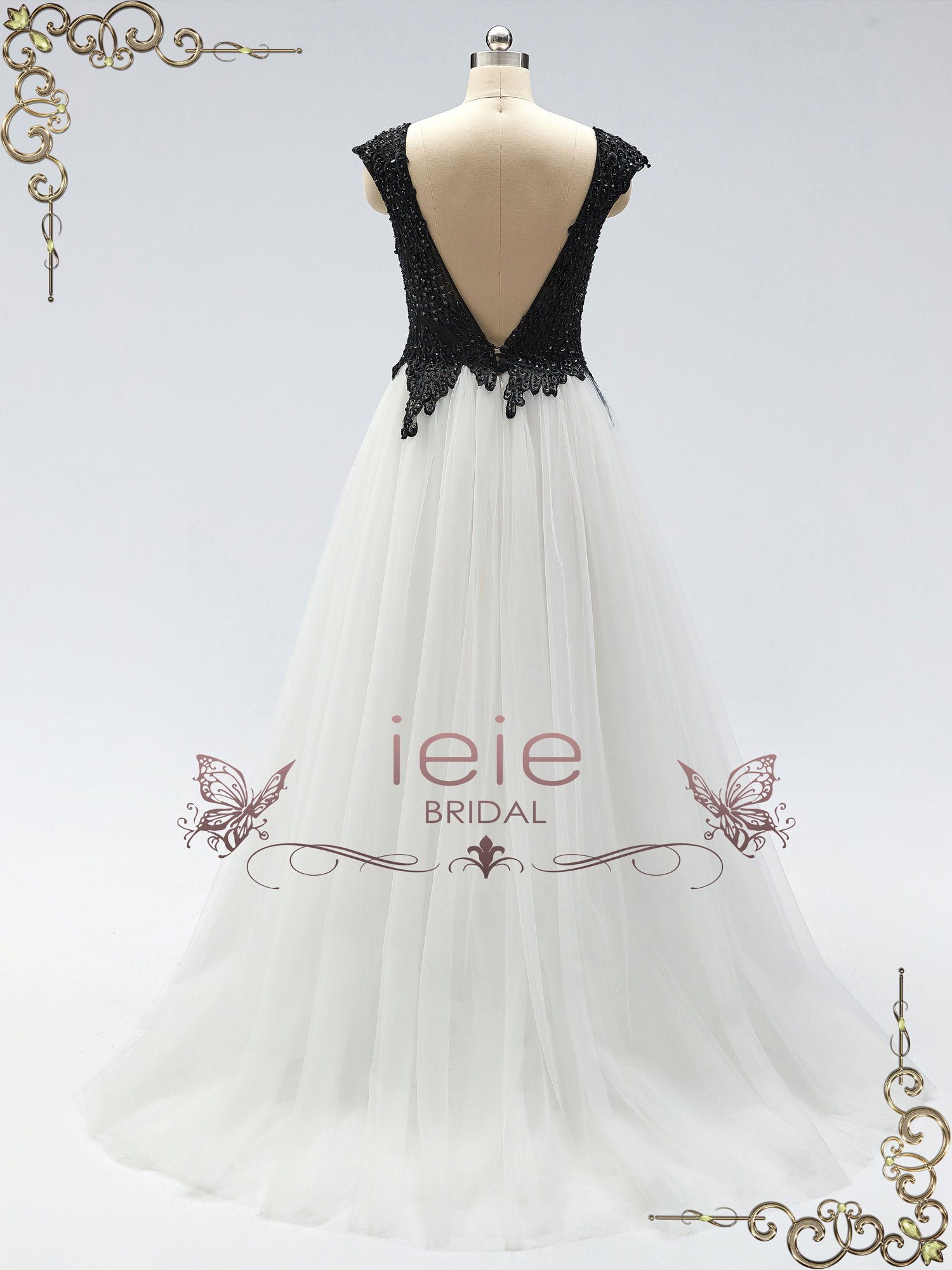 Unique Black and White Wedding Dress ZETA