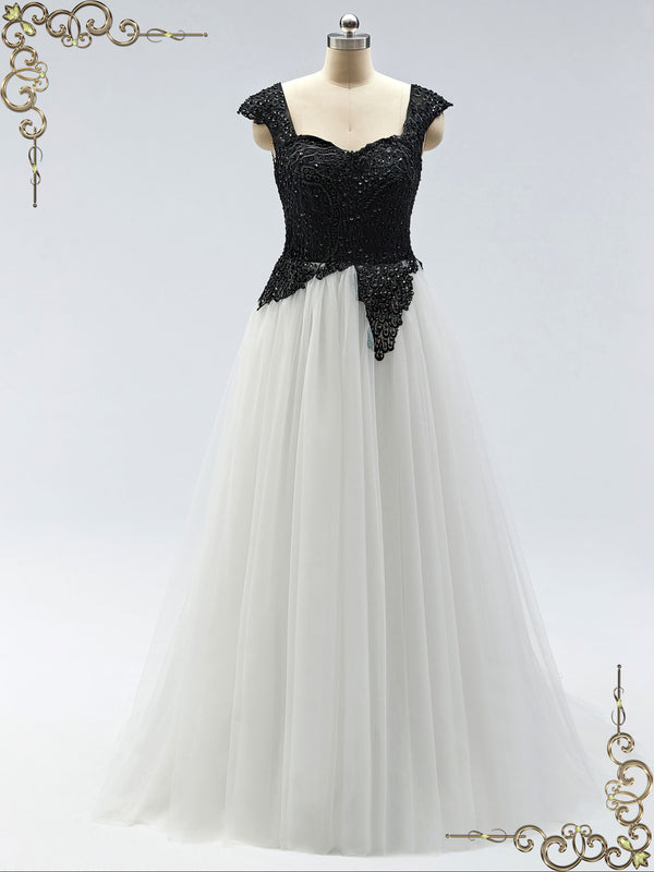Unique Black and White Wedding Dress ZETA