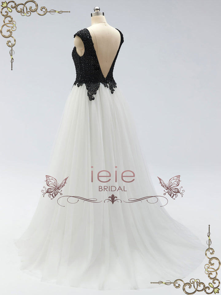 Unique Black and White Wedding Dress ZETA