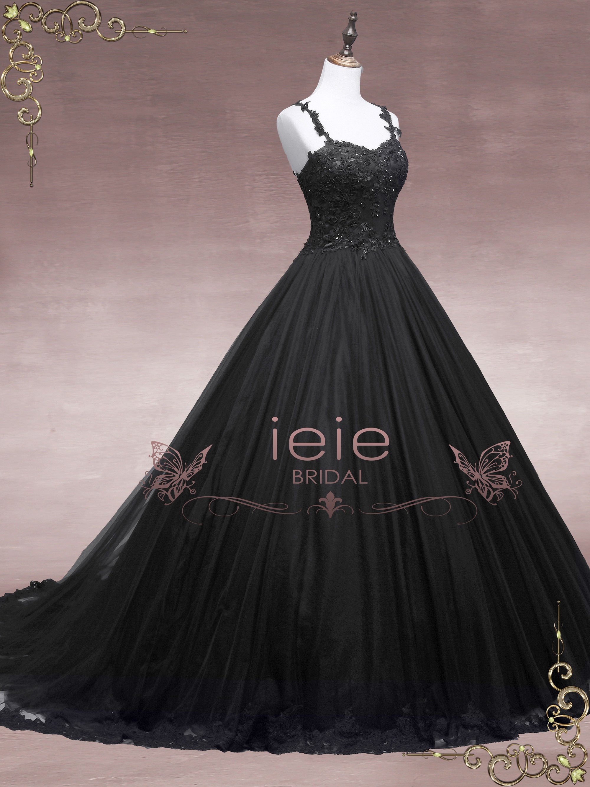 Black Lace Ball Gown Wedding Dress FAITH – ieie