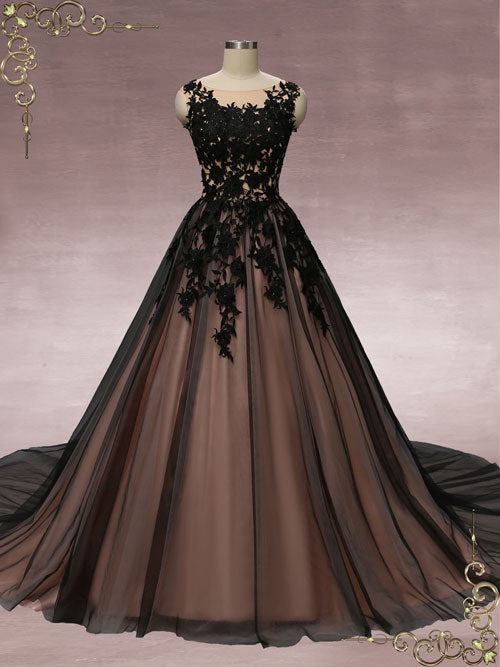 Black Lace Ball Gown Wedding Dress MARTHA
