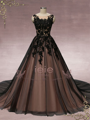 Black Lace Ball Gown Wedding Dress MARTHA – ieie