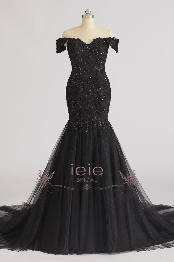 Gorgeous Black Lace Mermaid Wedding Dress ARTA