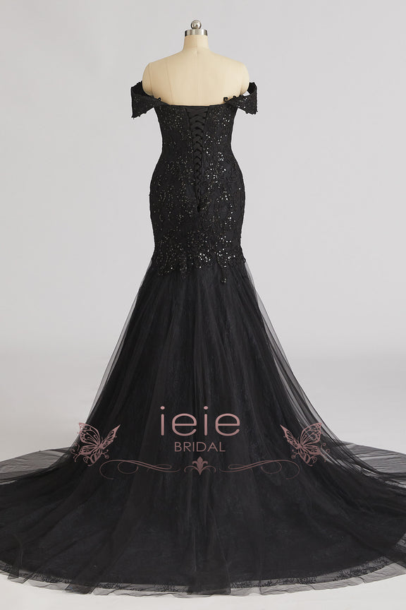Gorgeous Black Lace Mermaid Wedding Dress ARTA – ieie Bridal