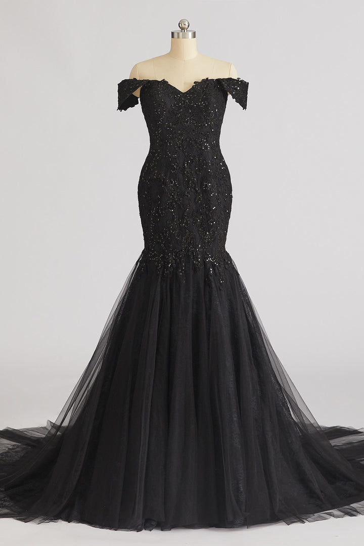 Gorgeous Black Lace Mermaid Wedding Dress ARTA – ieie Bridal