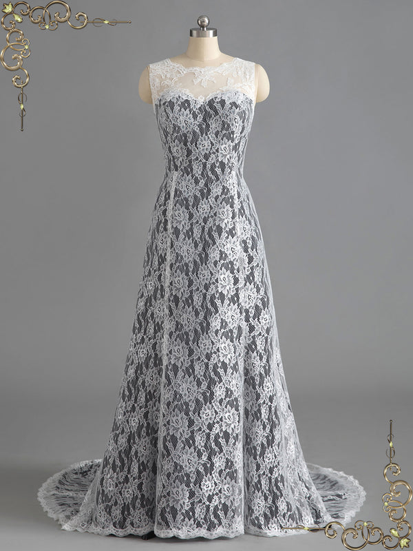 Black Wedding Dress with Ivory Lace LUCY