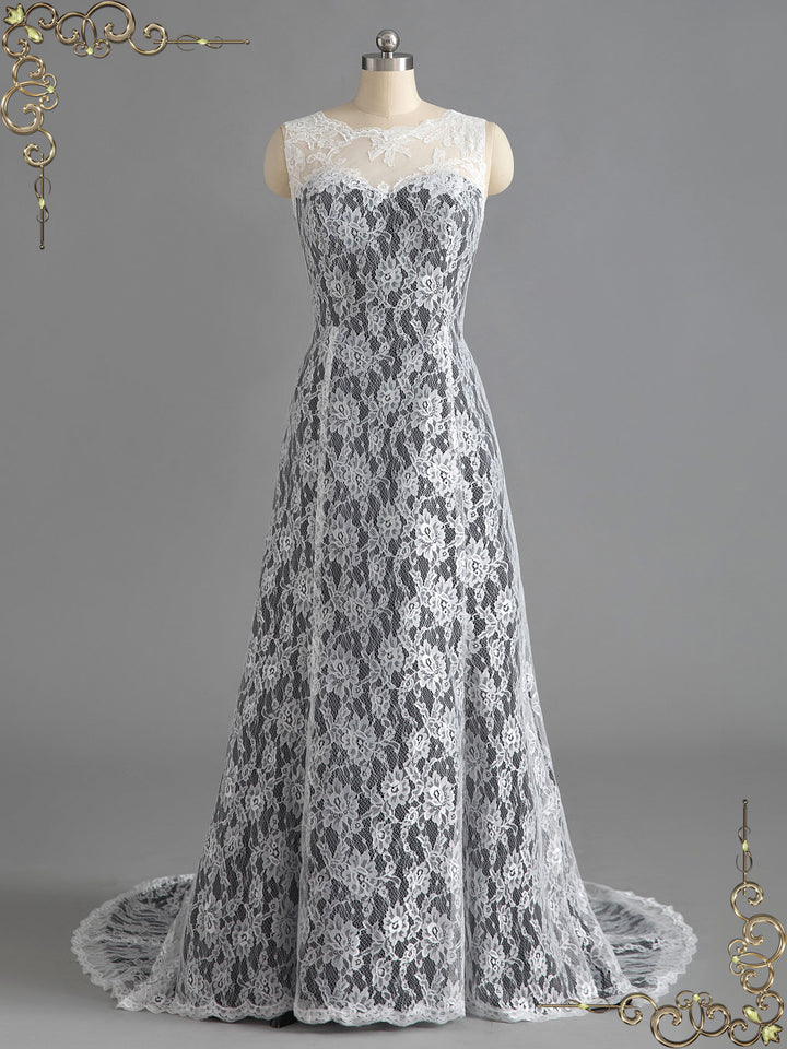 Black Wedding Dress with Ivory Lace LUCY Size 14 / Black Black Wedding Dress with Ivory Lace LUCY Size 14 / Black