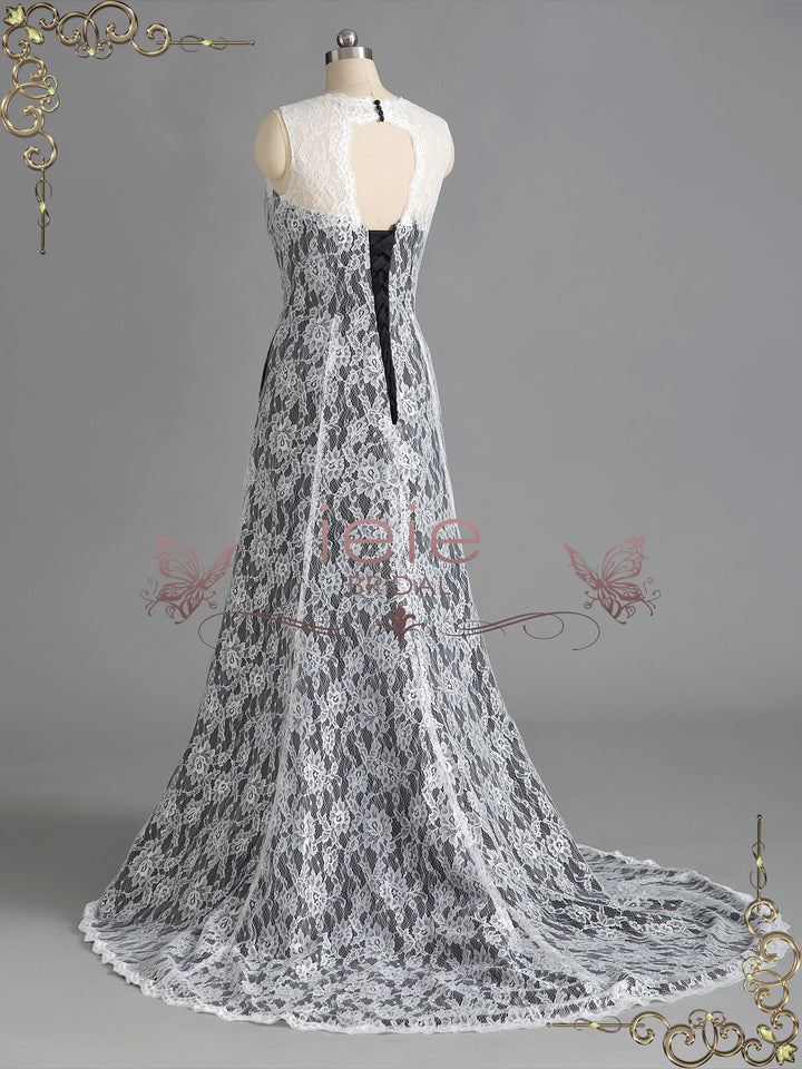 Black Wedding Dress with Ivory Lace LUCY