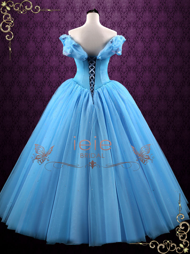 Cinderella Blue Ball Gown Evening Dress Cinderella Size 4 / White