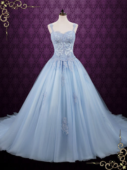 Blue Cinderella Style Ball Gown Wedding Dress SEATTLE