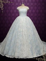 Blue Ball Gown Lace Wedding Dress ELISHA